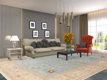 Vegetable Dye Oushak Large Oriental Rug 10x15