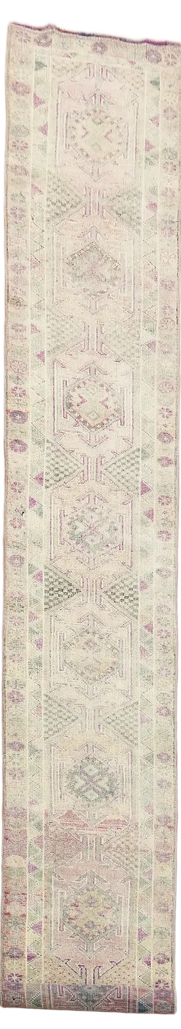 Handmade Wool Anatolian Turkish Runner Rug 3x15