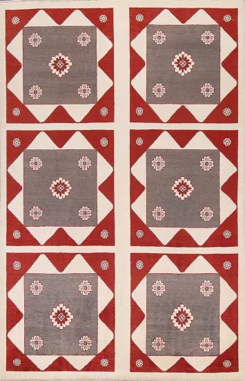 Handmade Gabbeh Kashkoli Oriental Wool Rug 6x8