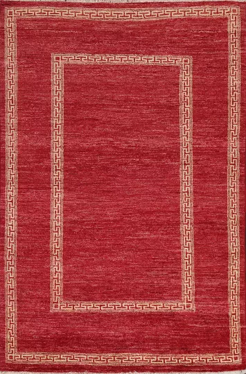 Red Wool Gabbeh Kashkoli Oriental Rug 4x6