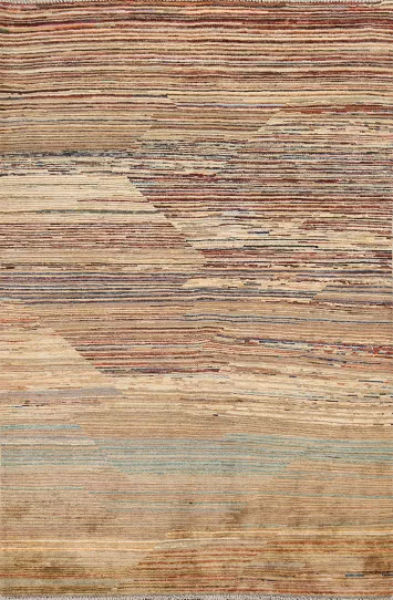 Handmade Wool Gabbeh Kashkoli Oriental Rug 4x6