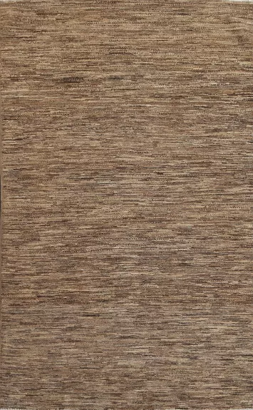 Brown Wool Gabbeh Kashkoli Oriental Hand-Knotted Rug 4x7