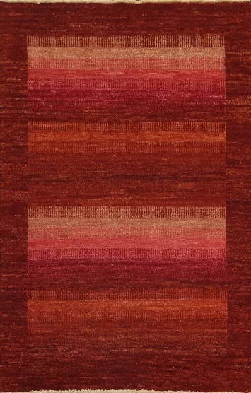 Hand-Knotted Gabbeh Kashkoli Oriental Area Rug 4x6