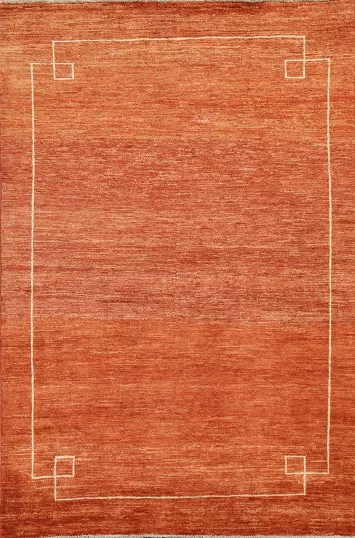 Orange Wool Gabbeh Kashkoli Oriental Handmade Rug 5x6