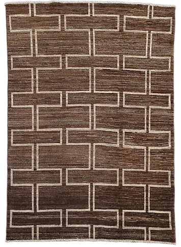 Brown Wool Gabbeh Kashkoli Oriental Area Rug 5x6