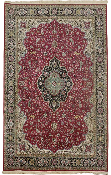 Vegetable Dye Red Vintage Tabriz Persian Area Rug 8x12