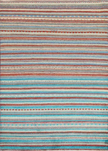 Striped Wool Gabbeh Kashkoli Oriental Handmade Rug 5x7