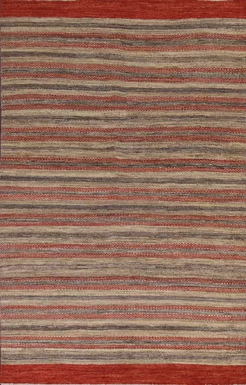 Striped Gabbeh Kashkoli Oriental Area Rug 6x8