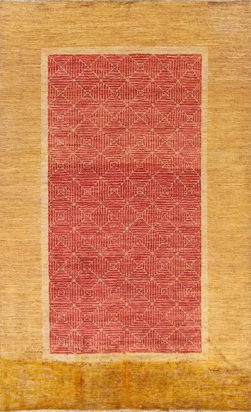 Hand-Knotted Wool Gabbeh Kashkoli Oriental Area Rug 6x8