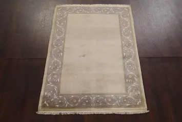 Bordered Wool Nepalese Oriental Handmade Rug 3x5