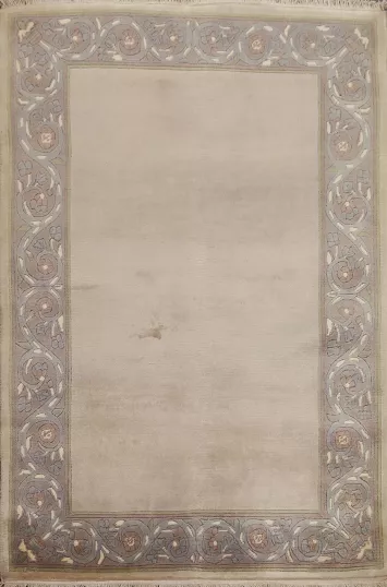 Bordered Wool Nepalese Oriental Handmade Rug 3x5