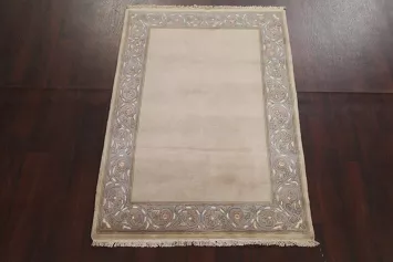 Bordered Wool Nepalese Oriental Handmade Rug 3x5