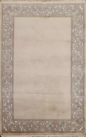 Bordered Wool Nepalese Oriental Handmade Rug 3x5
