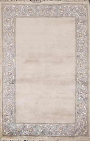 Hand-Knotted Wool Nepalese Oriental Area Rug 4x5