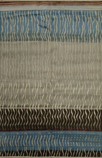 Chic Abstract Area Rug 8x11 with Serene Wave Pattern Elegance