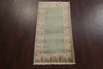 Green Hand-Knotted Nepalese Oriental Wool Rug 3x5
