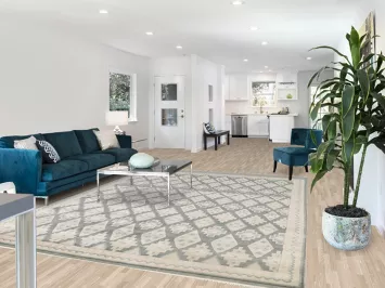 Sophisticated Gray and White Rug with Intricate Diamond Design 8x11