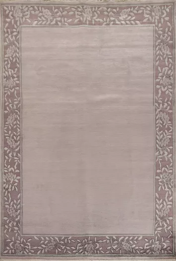 Bordered Wool Nepalese Oriental Area Rug 6x8