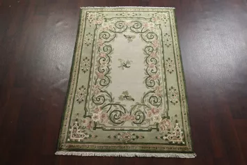 Floral Wool Nepalese Oriental Area Rug 4x6