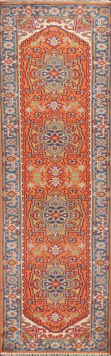 Handmade Heriz Serapi Oriental Runner Rug 3x10