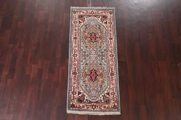 Light Blue Heriz Serapi Oriental Wool Rug 3x6