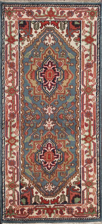 Handmade Heriz Serapi Oriental Wool Rug 3x6
