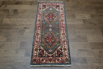 Handmade Heriz Serapi Oriental Wool Rug 3x6