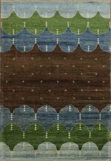 Geometric Wool Gabbeh Kashkoli Oriental Area Rug 6x9