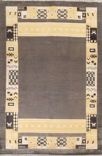 Geometric Gabbeh Kashkoli Oriental Area Rug 6x9