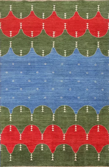 Vegetable Dye Gabbeh Kashkoli Oriental Wool Rug 6x9