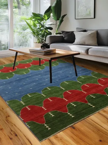 Vegetable Dye Gabbeh Kashkoli Oriental Wool Rug 6x9