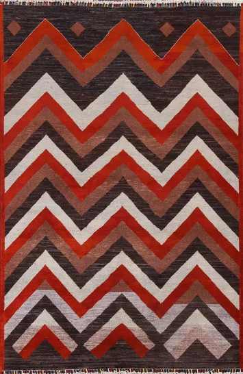 Chevron Gabbeh Kashkoli Oriental Area Rug 6x10