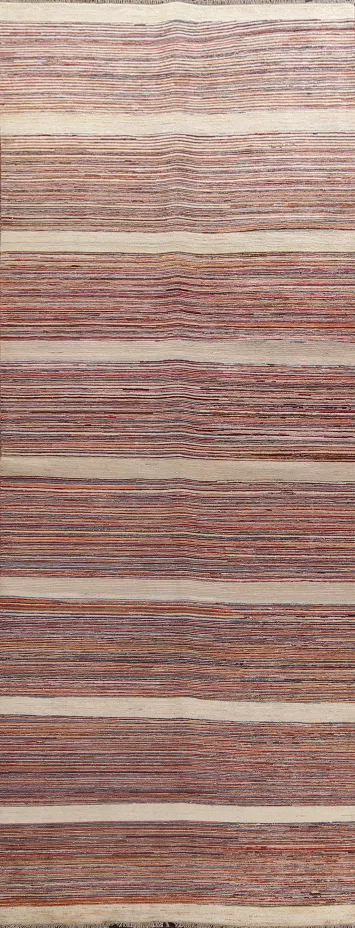 Striped Wool Gabbeh Kashkoli Oriental Runner Rug 5x15