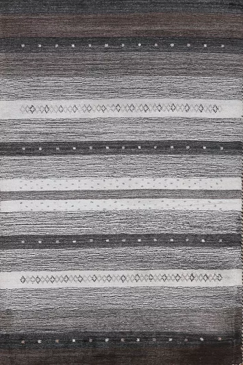 Striped Geometric Gabbeh Oriental Wool Rug 3x5
