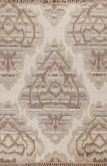 Wool Moroccan Hand-Knotted Area Rug 5x8