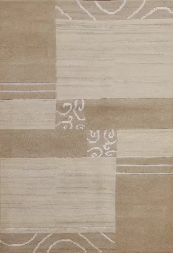 Hand-Knotted Wool Gabbeh Oriental Area Rug 5x7