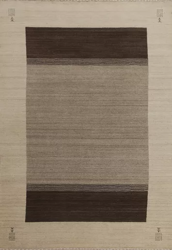 Hand-Knotted Gabbeh Oriental Area Rug 5x8