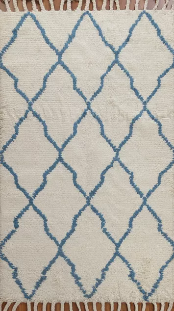 Trellis Wool Moroccan Oriental Area Rug 5x8