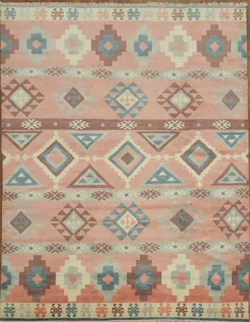 Geometric Wool Abstract Oriental Area Rug 8x10