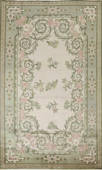 Handmade Floral Nepalese Oriental Wool Rug 6x9