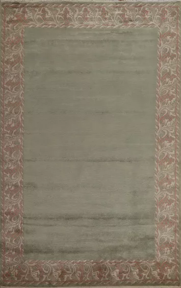 Bordered Wool Nepalese Oriental Area Rug 7x10