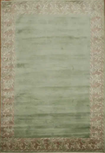 Bordered Wool Nepalese Oriental Area Rug 7x10