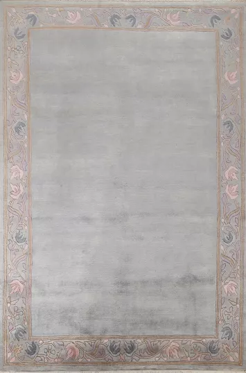 Gray Handmade Nepalese Oriental Wool Rug 6x8