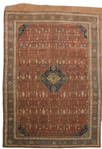 Pre-1900 Antique Vegetable Dye Sarouk Farahan Persian Rug 20x30