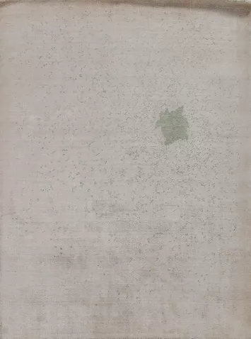 Timeless Gabbeh Oriental Rug 5x6 with a Unique Faded Green Spot