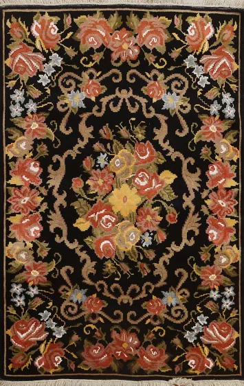 Vegetable Dye Aubusson Oriental Area Rug 4x6