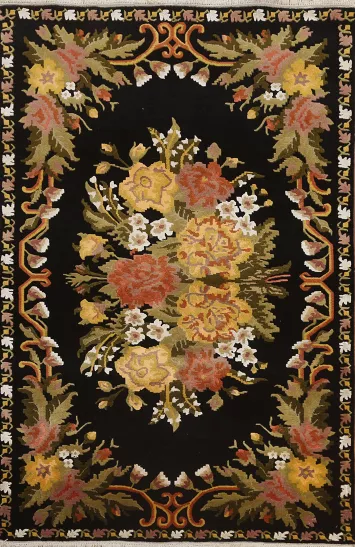 Vegetable Dye Aubusson Oriental Area Rug 4x6