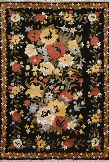 Vegetable Dye Aubusson Oriental Area Rug 4x6
