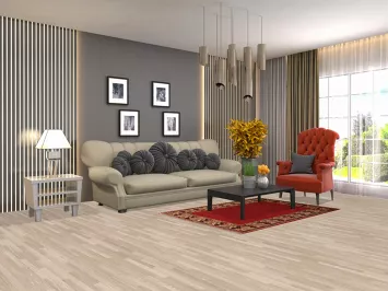 Red Bordered Nepalese Oriental Area Rug 4x5