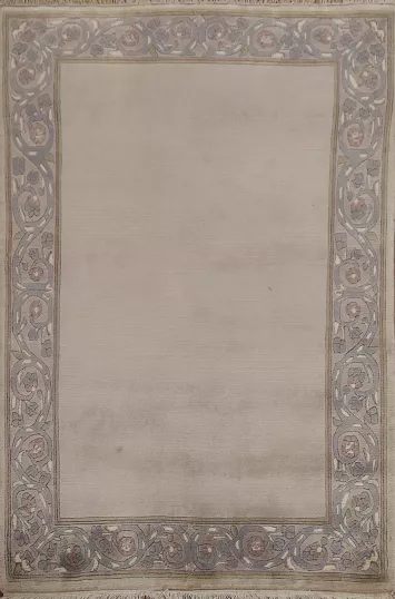 Bordered Wool Nepalese Oriental Handmade Rug 3x5